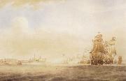 Nicholas Pocock The British Fleet oil on canvas